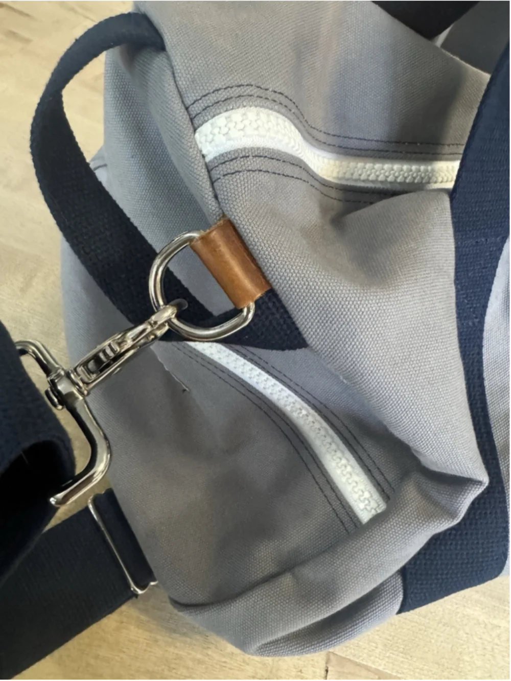 Hudson Sutler Heritage Gray-Navy Commuter Duffel Canvas Weekender Bag Park Hill